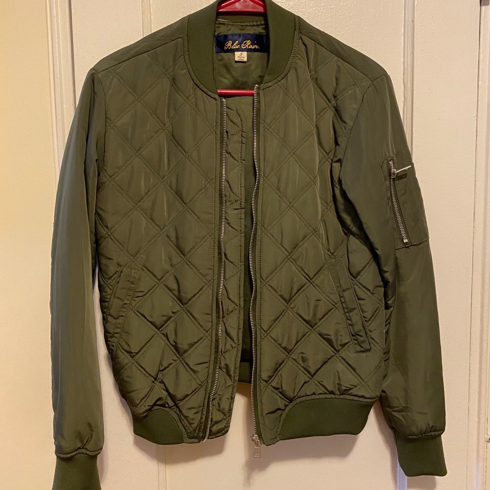 Green lightweight bomber jacket